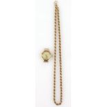 Gold rope chain, bolt ring clasp, measuring 42cm in length, in 10 ct and 1950's ladies Envoy