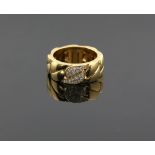 Cartier diamond set La Dona ring, with rope twist detail, signed Cartier, marks for 18 ct gold and