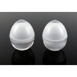 Michael Bangs for Holmegaard - Pair of 'Go Morgen' frosted glass egg cups, each with original label,