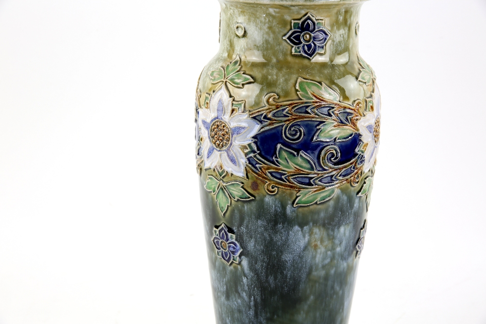 A Doulton vase by Ethel Beard with formal tube lined decoration, incised marks to base . - Image 3 of 5