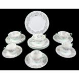 Shelly Caprice part dinner service, printed marks to base. Includes 6 large, 6 side, 6 cake plates
