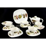Colin Haxby, Central Park design, part tea set with abstract leaf design for TG Green, mid 20th C .
