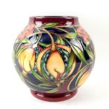 Moorcroft 'Plevriana' pattern by Rachel Bishop vase, with painted and impressed marks to base