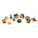Collection of vintage lucite sea life paperweights, most with shells crabs and sea horses, similar