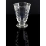 Keith Murray for Brierley cut crystal vase, the body of open tapered form with four rows of