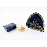 Carlton ware, a trinket box decorated in enamels and gilt with the sketching bird pattern,on a