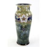 A Doulton vase by Ethel Beard with formal tube lined decoration, incised marks to base .