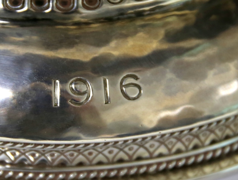 Liberty & Co a large silver bowl with chased frieze, the design of stylised branches and leaves - Image 10 of 11