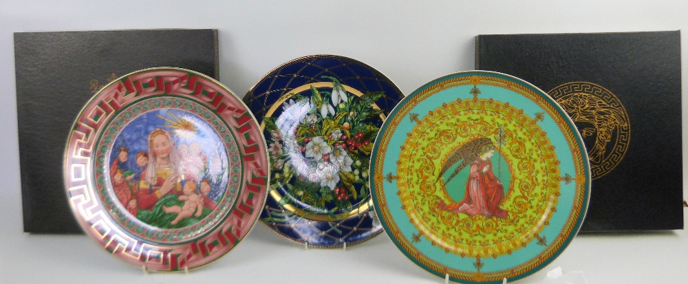 Versace for Rosenthal, eight plates, polychrome decoration with gilt, boxed and each in Versace