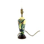 Moorcroft lamia pattern lamp base, with decoration of bull rushes and water lilies, 21 cm high