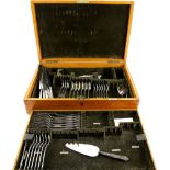 George V part canteen of silver King's pattern cutlery, comprising six table forks, butter knife,