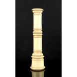 19th century turned bone kaleidoscope, 14cm long,.