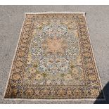 Silk Indian Kashmir rug 185cm x 122cm .