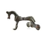 Roman bronze horse brooch, pin missing, circa 1st - 3rd century AD, 4cm long,.