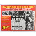 Raiders of the Lost Ark (1981) British Quad film poster, Review Style , starring Harrison Ford,