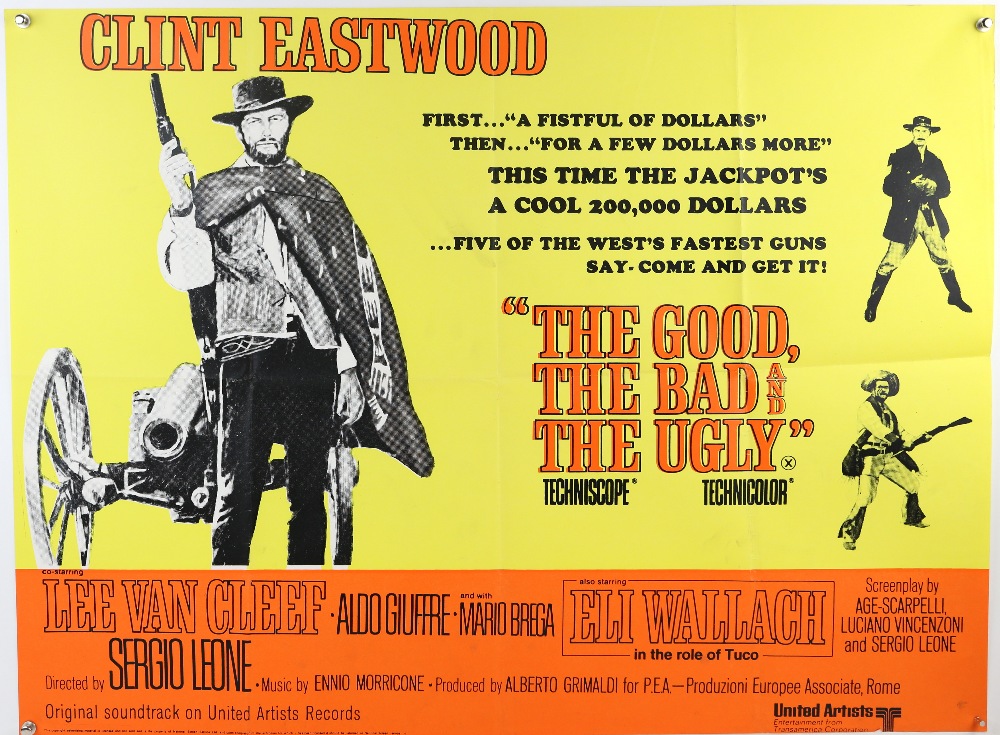 The Good, The Bad And The Ugly (R-1970's) British Quad film poster, Western starring Clint Eastwood,