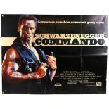 Commando (1985) British Quad film poster, starring Arnold Schwarzeneger, 20th Century Fox, folded,