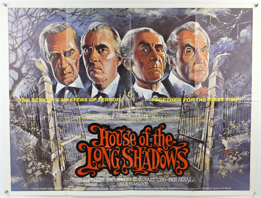 House of The Long Shadows (1983) British Quad film poster, starring Peter Cushing, Christopher Lee &
