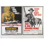 James Bond Goldfinger / For a Few Dollars More (1969) British Quad double bill film poster,