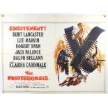 The Professionals (1966) British Quad film poster, Western starring Burt Lancaster, folded, 30 x