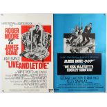 James Bond Live and Let Die / On Her Majesty's Secret Service (1969) British Quad film poster,