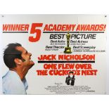 One Flew Over The Cuckoos Nest (1975) British Quad film poster, starring Jack Nicholson, United