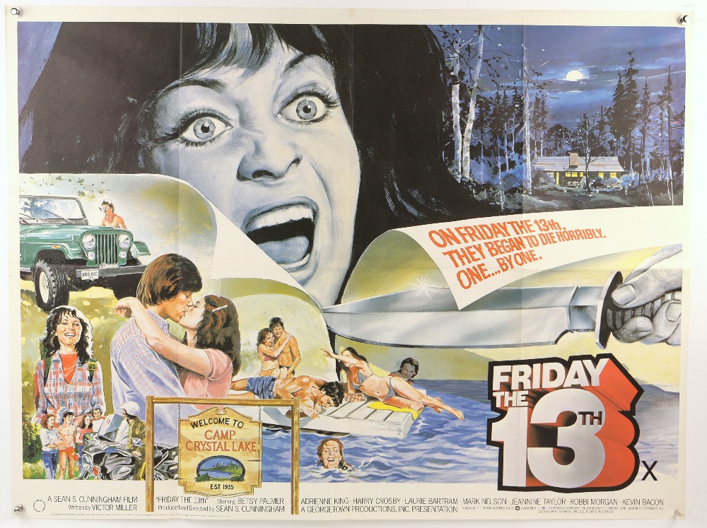 Friday The 13th (1980) British Quad film poster, Horror, Warner Bros, folded, 30 x 40