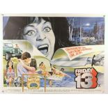 Friday The 13th (1980) British Quad film poster, Horror, Warner Bros, folded, 30 x 40