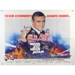 James Bond Never Say Never Again (1983) British Quad film poster, starring Sean Connery, artwork
