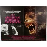 An American Werewolf In London (1981) British Quad film poster for the cult horror film, PolyGram,