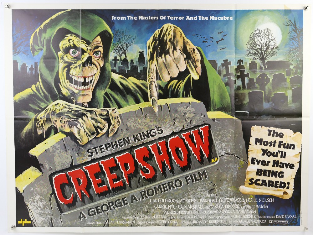 Creepshow (1982) British Quad film poster, horror directed by George A. Romero, Alpha, folded, 30