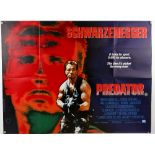 Predator (1987) British Quad film poster, starring Arnold Schwarzenegger, 20th C Fox, folded, 30 x