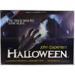 John Carpenter's Halloween (1978) British Quad film poster, Miracle Films, folded, 29 x 39