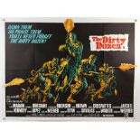 Dirty Dozen (1967) British Quad film poster, War directed by Robert Aldrich, MGM, folded, 30 x 40