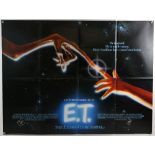 E.T. The Extra-Terrestrial (1982) British Quad film poster, Sci-Fi directed by Steven Spielberg,