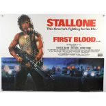 First Blood (1982) British Quad film poster, art by Drew Struzan, starring Sylvester Stallone as