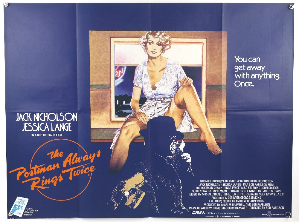 The Postman Always Rings Twice (1981) British Quad film poster, starring Jack Nicholson, artwork