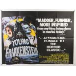 Young Frankenstein (1974) British Quad film poster, starring Mel Brooks, 20th Century Fox, folded,