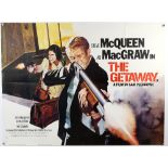 The Getaway (R-1979) British Quad film poster, artwork by Arnaldo Putzu, starring Steve McQueen,