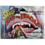 Andy Warhols Blood For Dracula (1974) British Quad film poster, folded, 30 x 40 inchesProvenance: