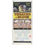 Theatre of Blood (1973) Australian Daybill film poster, starring Vincent Price, United Artists,