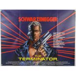 Terminator (1984) British Quad film poster, starring Arnold Schwarzenegger, art by Mike Francis,