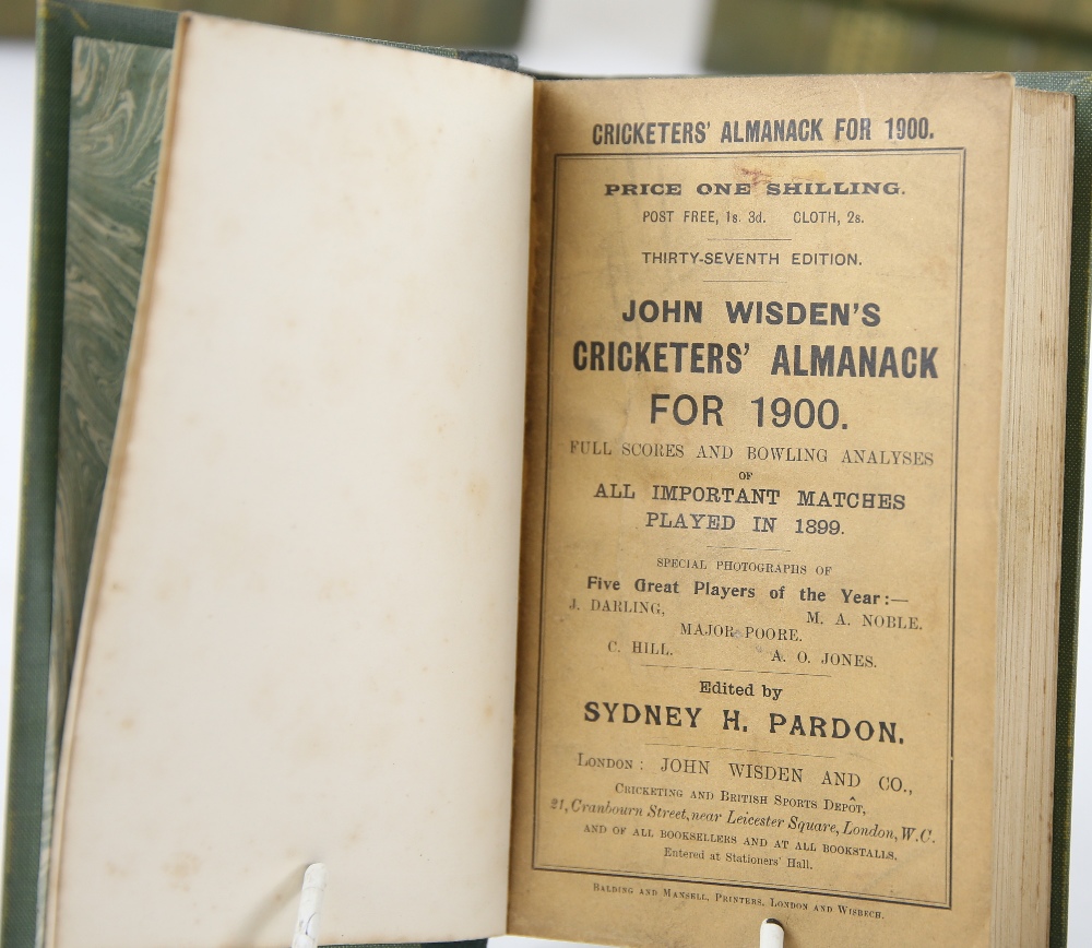 John Wisden's Cricketers' Almanack,1900-1913, 14 vols. all except 1903 with original paper covers. - Image 12 of 15
