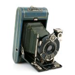 A Kodak Vanity Vest Pocket Series III Camera, 1926-33, blue, with carry case.