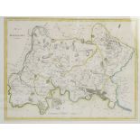 18th century map of Middlesex published J Stockdale 1798, 38cm x 51cm .