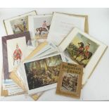 Collection of unframed prints, calendars and ephemera,.