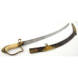 Georgian Royal Rifle brigade sword with lion pommel and Royal cipher, curved blade, 79 cms,