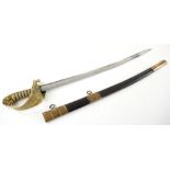 19th century Naval Officer's sword. The 1827 pattern sword , has a pommel lion's head half-basket