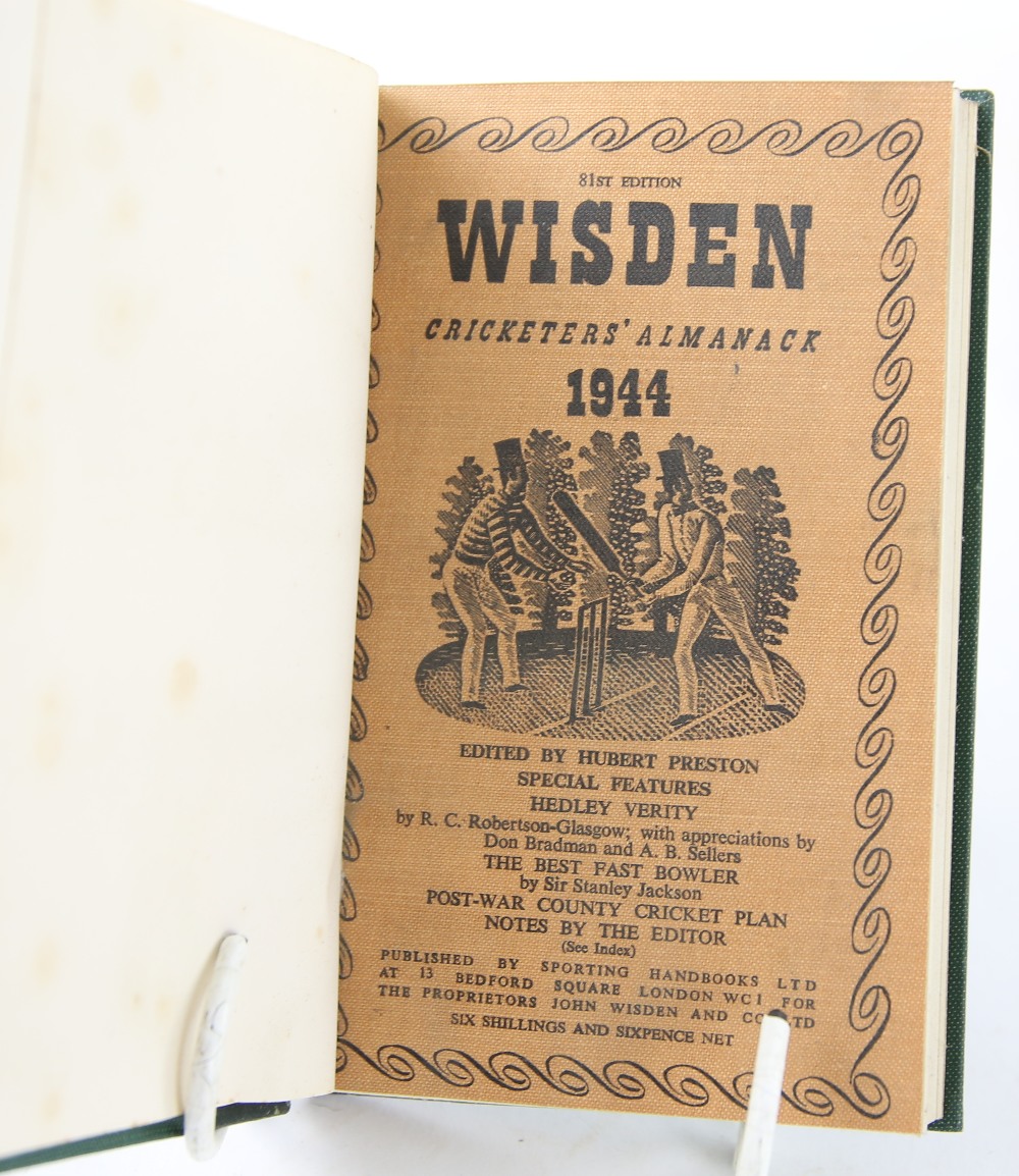 John Wisden's Cricketers' Almanack , 1939-1949, bound in eleven volumes. - Image 9 of 12
