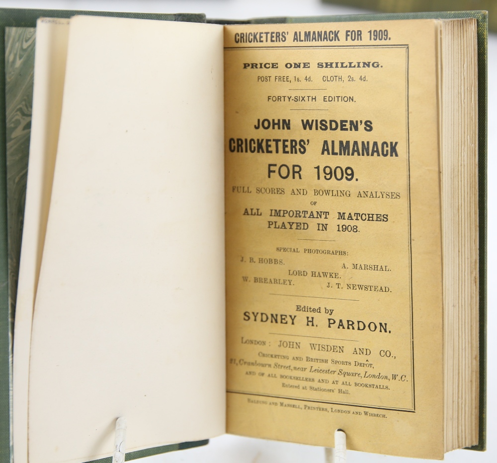John Wisden's Cricketers' Almanack,1900-1913, 14 vols. all except 1903 with original paper covers. - Image 14 of 15